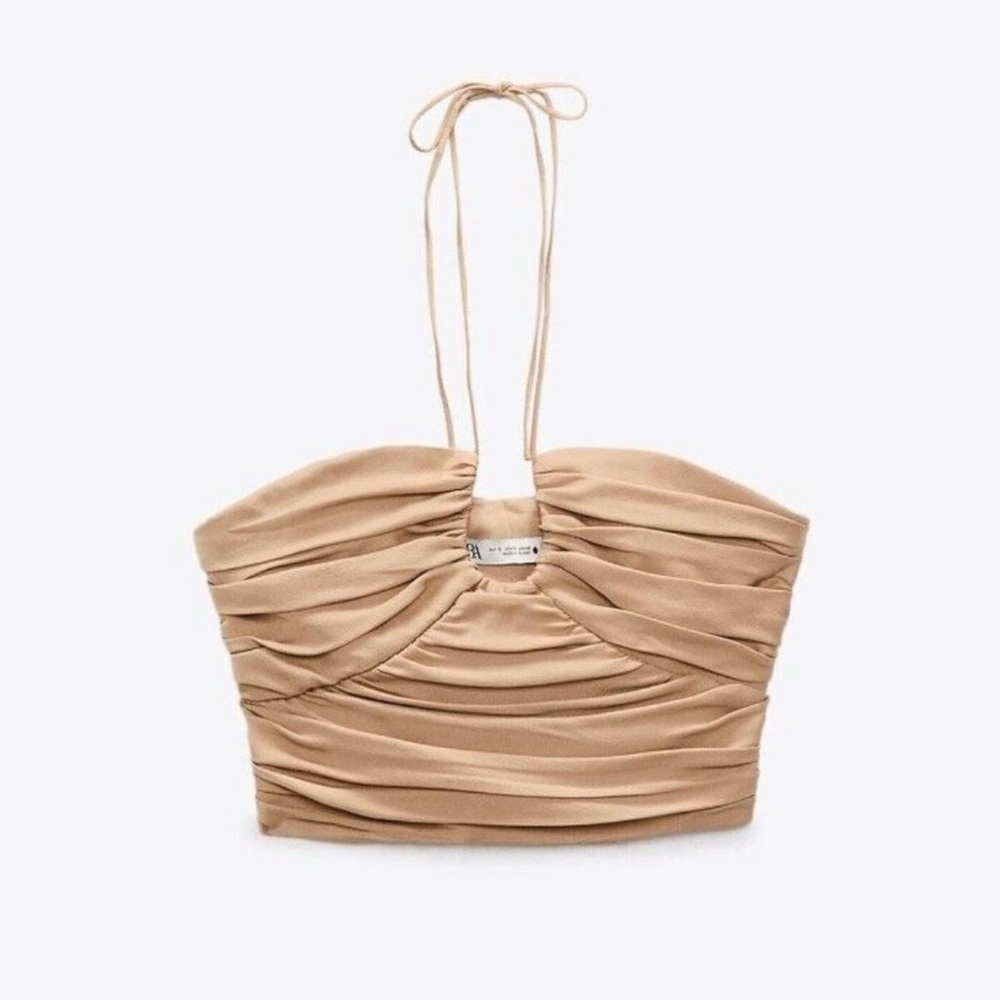 Zara Satin Effect Halter Top